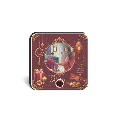 Personalized Happy Rakhi Photo Gift for Sister Custom Musical Fridge Magnet Celebrate the Bond of Siblings Rakhi Return Gift Memorable Rakhi Gift